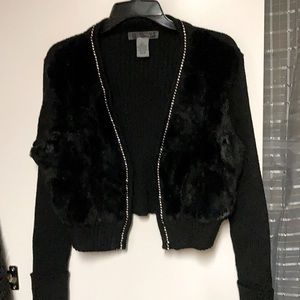 Black rabbit fur vest